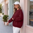 thumbnail image 6 of Sorvello Sweatshirt For Women Crewneck Fleece Pullover Sweatshirts No Hood Oversized Long Sleeve Tops Casual Comfy Fall Clothes Wine XL, 6 of 6