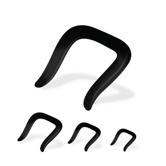 Black Pyrex Septum Retainer 14 Gauge 12 Gauge 10 Gauge- Sold Each