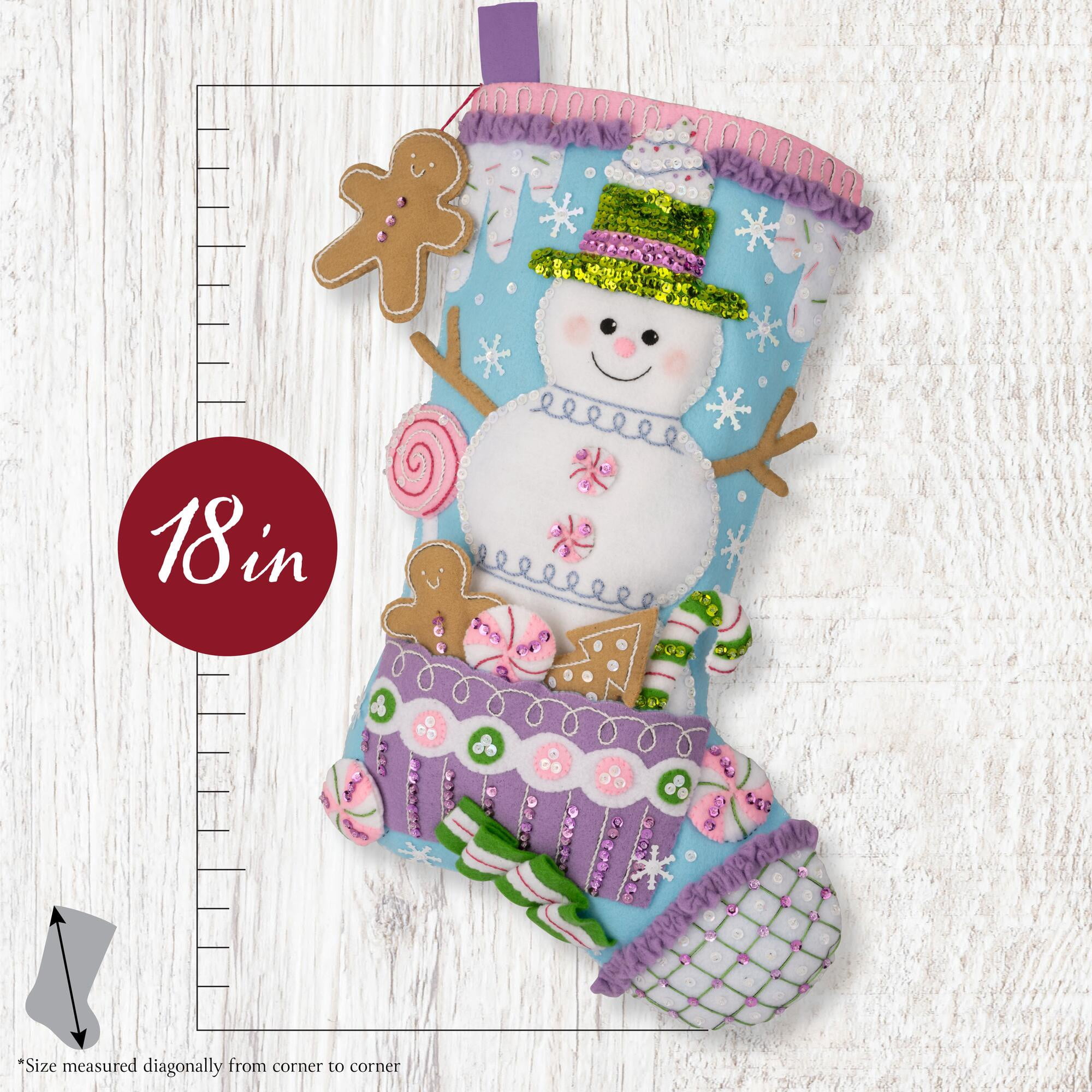 Bucilla Snowman's Candy Confections 18 in Multicolor Felt Stocking Kit