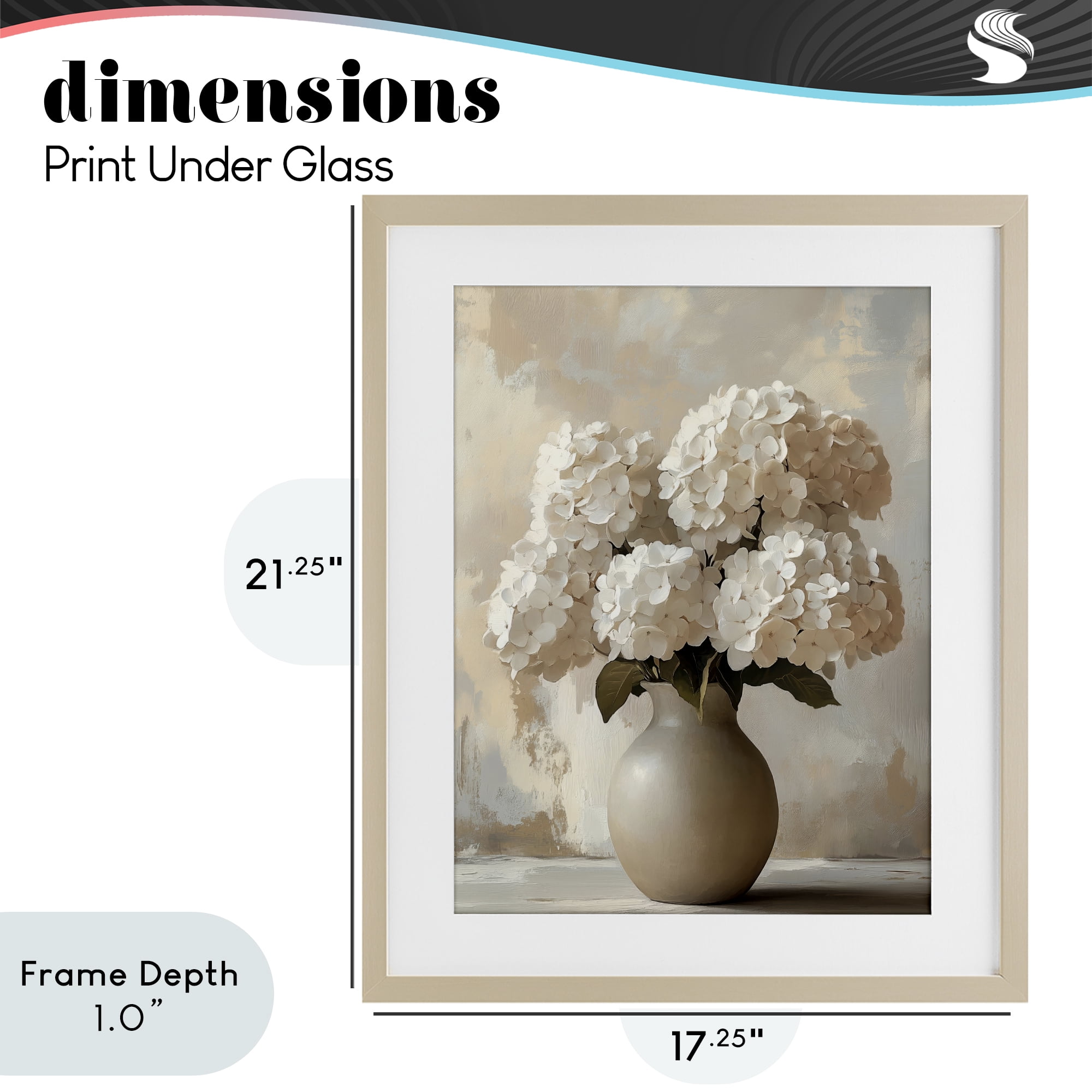 Stupell Industries Vase of Hydrangeas in Bloom Birch Framed Print Under Glass, design by LSR Design Studio