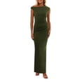 thumbnail image 1 of Vestido PRETTYGARDEN 2025 Maxi sin mangas con un solo hombro Verde Militar M, 1 of 8
