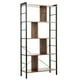 thumbnail image 1 of Costway Librería con 5 repisas, estante librería en estilo industrial de metal, estante con mucho espacio, estante con separadores, estante multifuncional para casa, oficina, marrón rústico, 1 of 4