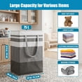 thumbnail image 4 of 2 Pack Extra Large Laundry Basket, Collapsible Waterproof Laundry Hamper, Heavy-Duty Handled Freestanding Storage Bin, 75L Grey Organizer for Clothes, 4 of 7
