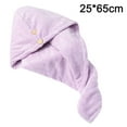thumbnail image 2 of Toalla para el cabello, paquete de 2 gorros de secado rápido para mujer, turbante para el cabello súper absorbente y de secado rápido, 2 of 5
