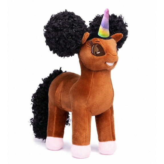 Zhuri Unicorn Plush Toy with Afro Puffs - 12 inch