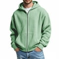 thumbnail image 2 of Tmtolofot Waffle Knit Hoodies for Men Full Zip Hooded Sweatshirts with Pockets Loose Ribbed Pullover Tops Casual Athletic Cardigan Outdoor Workout Loungewear Green XXXXL, 2 of 8