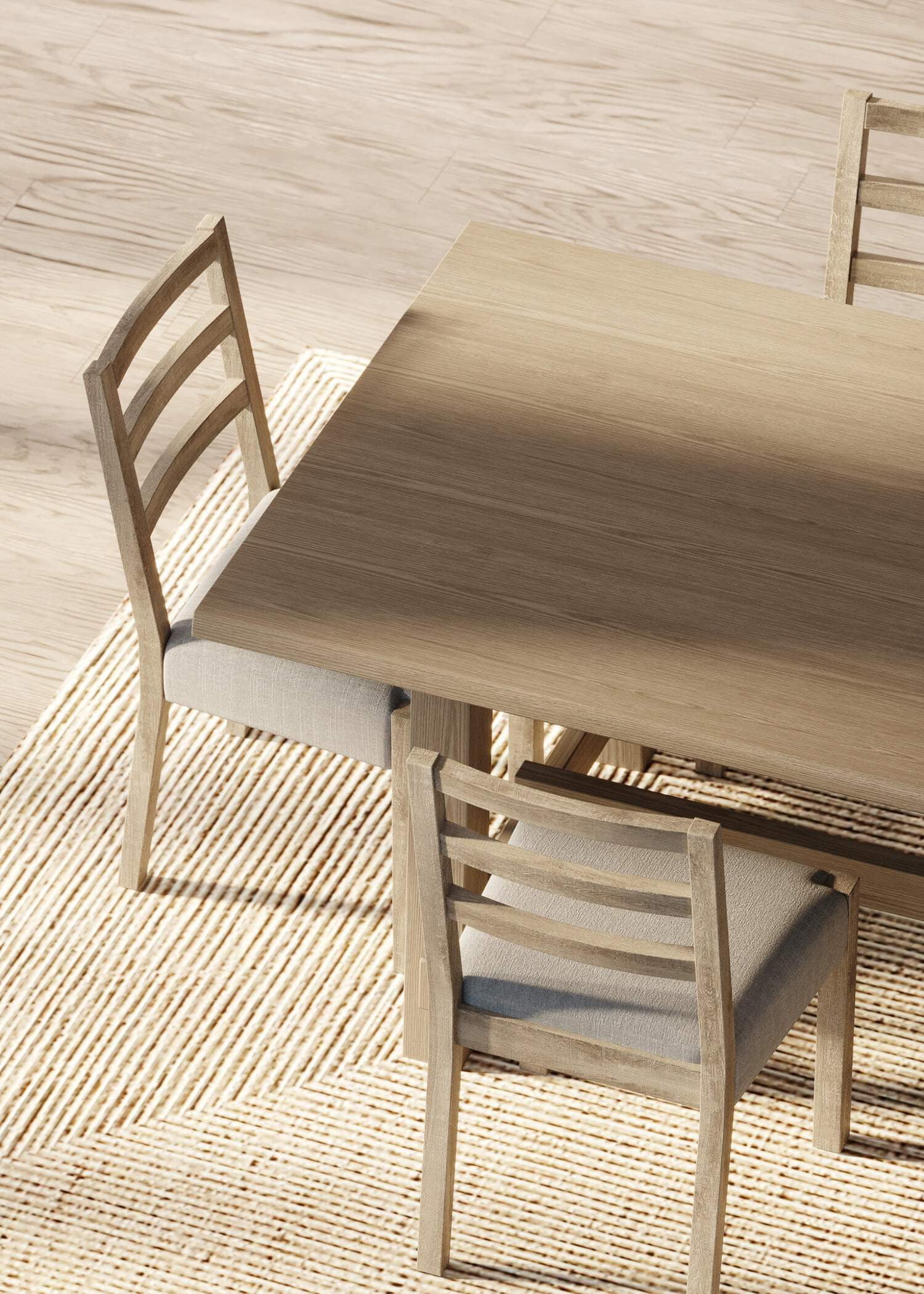Maven Lane Yves Contemporary Rectangle Wooden Dining Center Table for Modern Kitchen or Small Dinette in Rustic Weathered Natural Finish