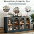 thumbnail image 6 of EUROCO 57.7" Large Sideboard Buffet Cabinet with Storage, Arched Cabinet with Glass Doors and Adjustable Shelves,Kitchen Cabinet for Kitchen, Living Room, Hallway,Navy, 6 of 7