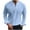 Blue, variant on YUGYXL Men's Solid Color V Neck Business Work Shirts Casual Long Sleeve Casual Pullovers Loose Dress Shirt Black S
