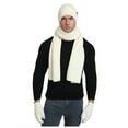 thumbnail image 4 of snilers Beanie for Men Women Thickened Warm Fleece Lined Winter Hats Scarf and Gloves 3 Piece Outfits Soft Cozy Beanies Hats Neck Warmer and Glove Matching Set, 4 of 7