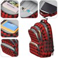 thumbnail image 4 of Red and Black Checkered Pattern Backpack for School, Cute School Bag with Adjustable Shoulder Straps and Padded Back, 16.9"x12.6"x5.9", 4 of 5