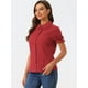 thumbnail image 2 of Blusa de algodón Allegra K Borgoña XL para Mujer, 2 of 6