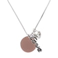 thumbnail image 1 of Delight Jewelry Acrylic 7/8" Disc Rose Goldtone - Love and Lock Charm Necklace, 18"+1", 1 of 4