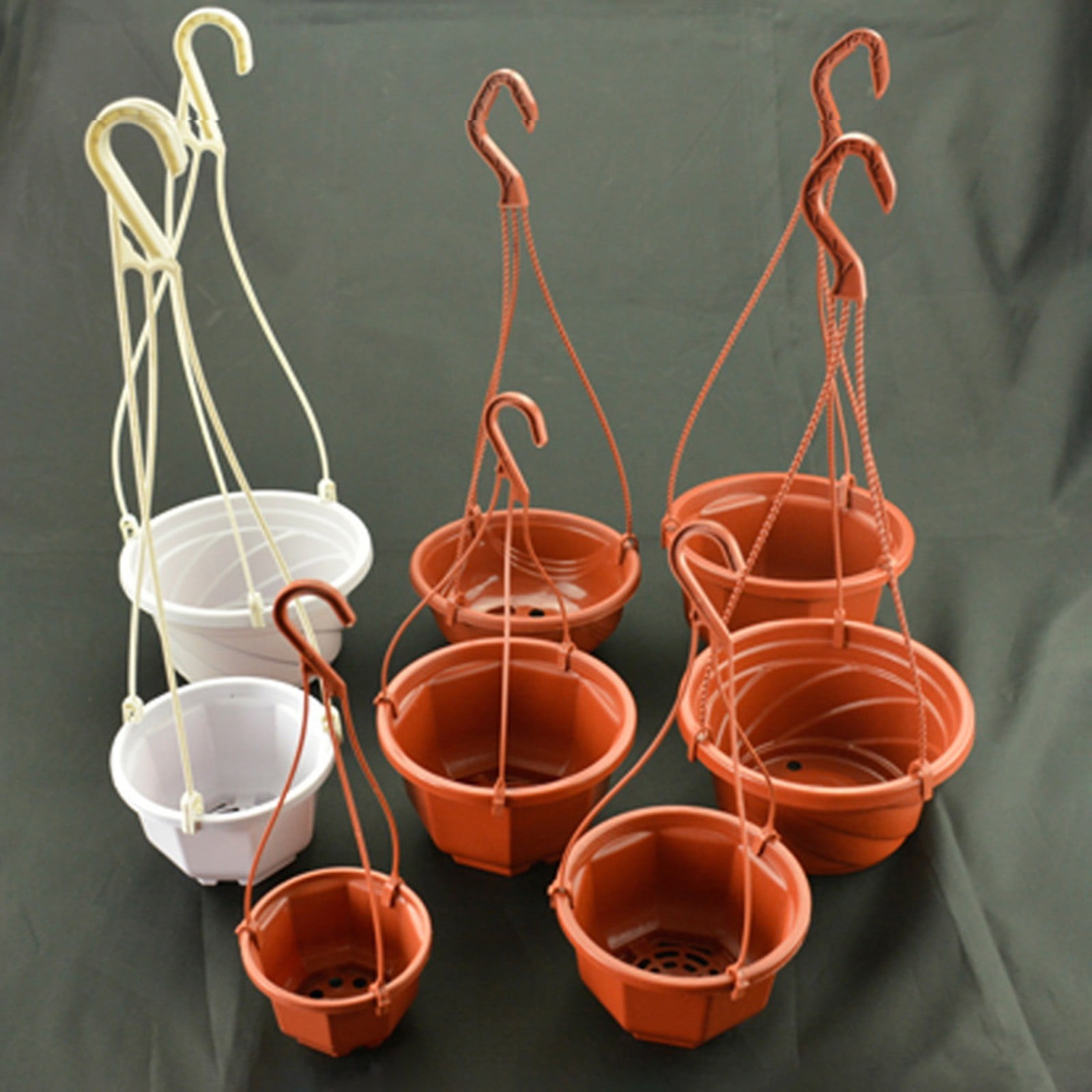 LYINGF Hanging Small Plastic Hanging Plant Pot Basket Hanging Flower Pots with Hole for Outdoor Indoor Garden Balcony Small Plants,Watering Hanging Planters Indoor Flower Pots