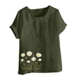 thumbnail image 4 of Runfenguu Women'S Athletic Shirts & Tees Basic Tees For Women Women'S Printed Button Short Sleeve T-Shirt Comfortable And Casual Loose Womens Summer Top, 4 of 4