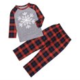 thumbnail image 3 of Pudcoco Parents Children's Suits Christmas Snowflake Printed Plaid Red Pajamas Romper Kids Baby, 3 of 7