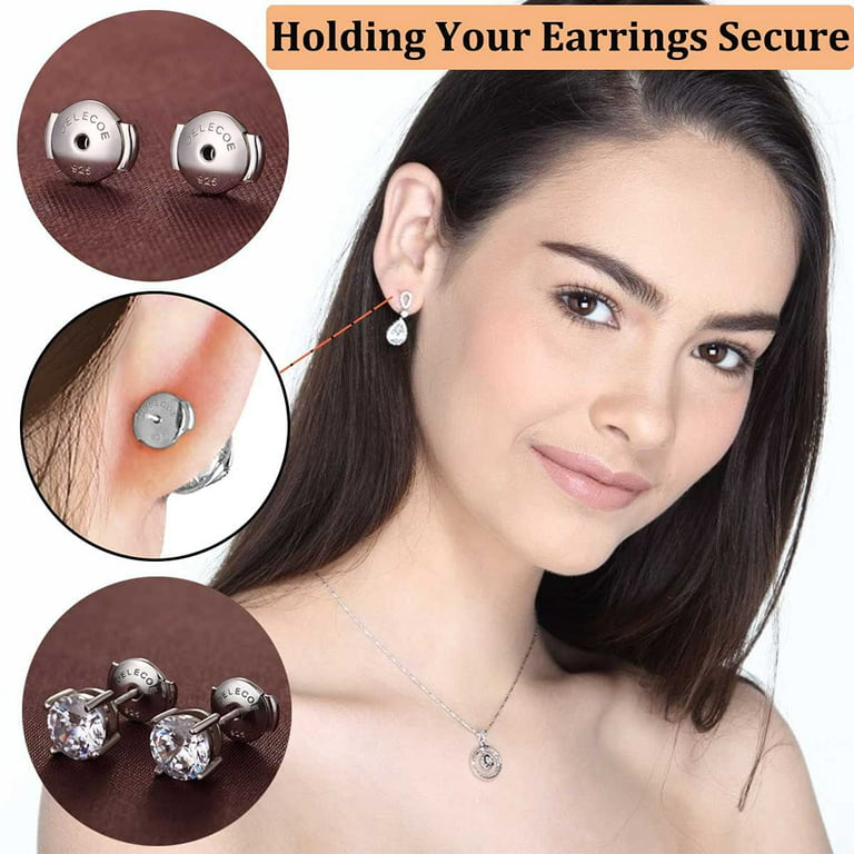 Locking Earring Backs 925 Sterling Silver Secure Earring Backs