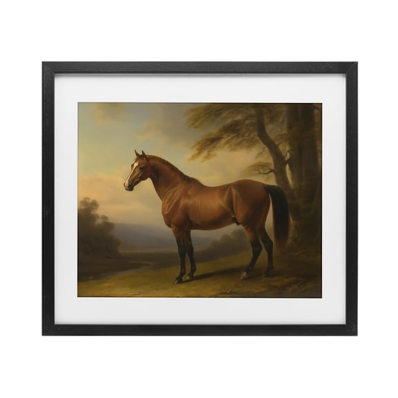 Stupell Industries Traditional Vintage Chestnut Horse Black Framed Print Under Glass, 16 x 13, by Creative Studio