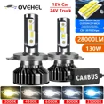 thumbnail image 2 of Faro de coche CSP 28000LM 130W H4 LED H7 Canbus H1 H3 H8 H11 9005 9006 9007 880 8000K 6000K luces Led de faro automático para coche, 2 of 6