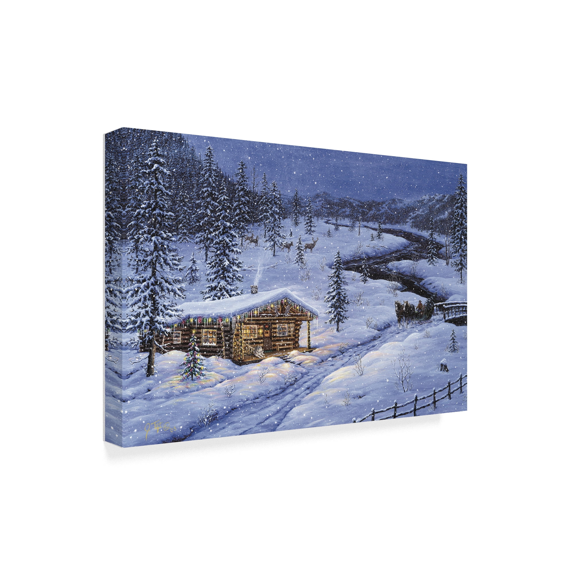 Trademark Fine Art 'Winter Cabin' Canvas Art by Jeff Tift