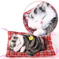 thumbnail image 2 of Stuffed Toys Lovely Simulation Animal Doll Plush Sleeping Cats Toy with Sound Kids Toy Decorations Birthday Gift For Children, 2 of 5