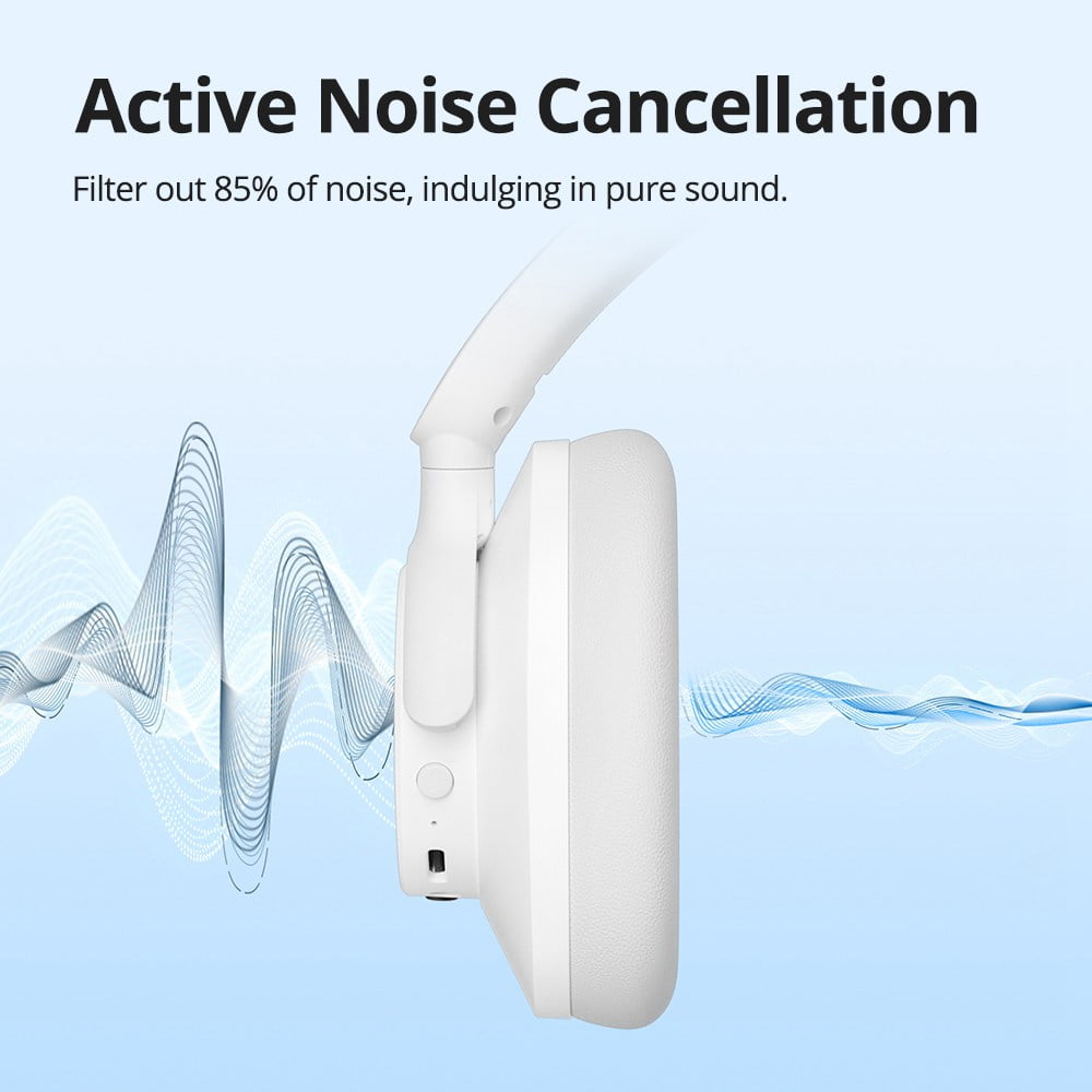 Tronsmart SOUNFII Q20 Bluetooth Single Feed Noise Cancelling Over-Ear Headphones White