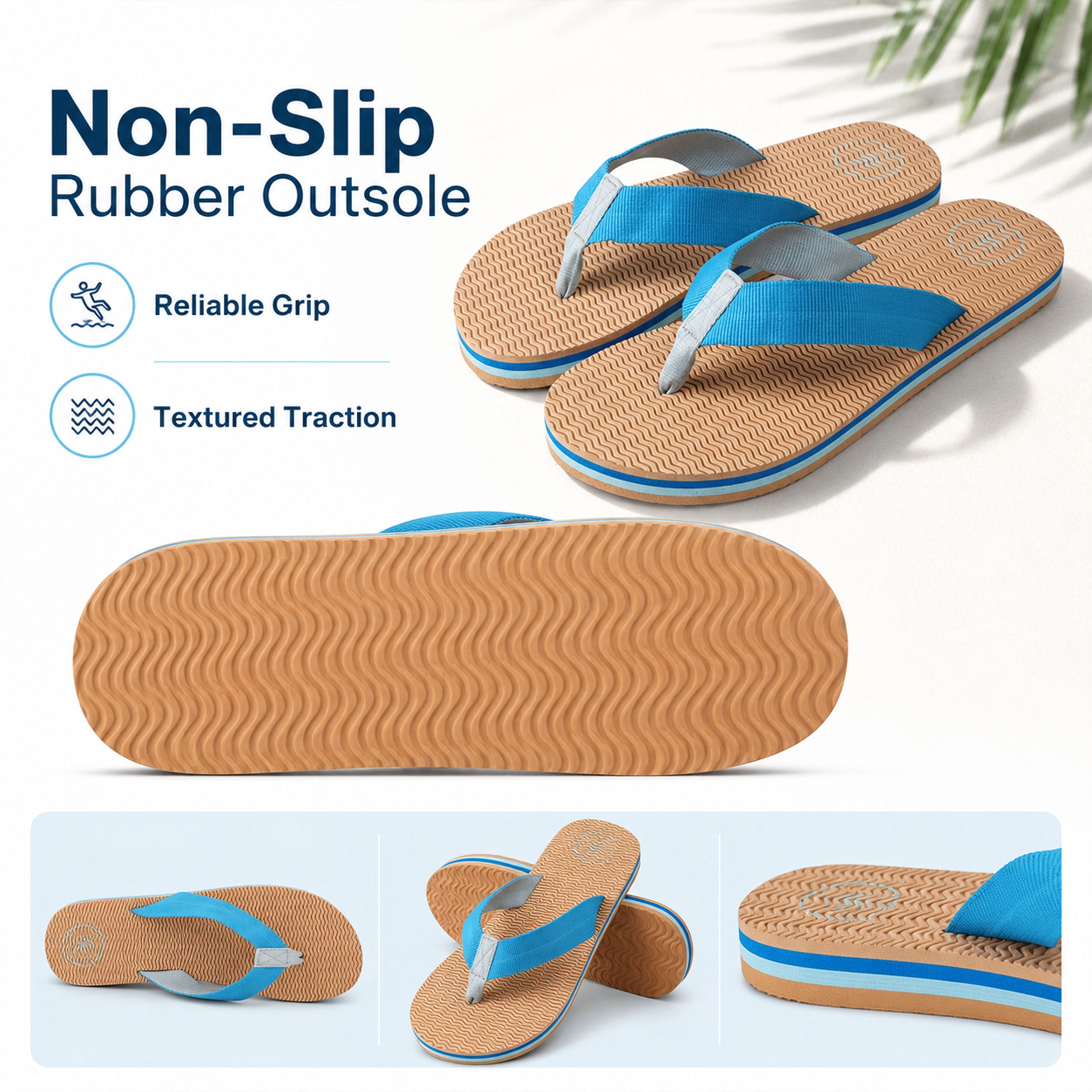Aerusi Women’s Lightweight Flip Flops, Cushioned Comfort Thong Sandals, Non-Slip Beach Pool Shower Sandals