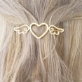 thumbnail image 3 of Besufy Women Hairpin,Vintage Hollow Love Heart Angel Wing Hairpin Hair Clip Metal Barrette Golden, 3 of 7