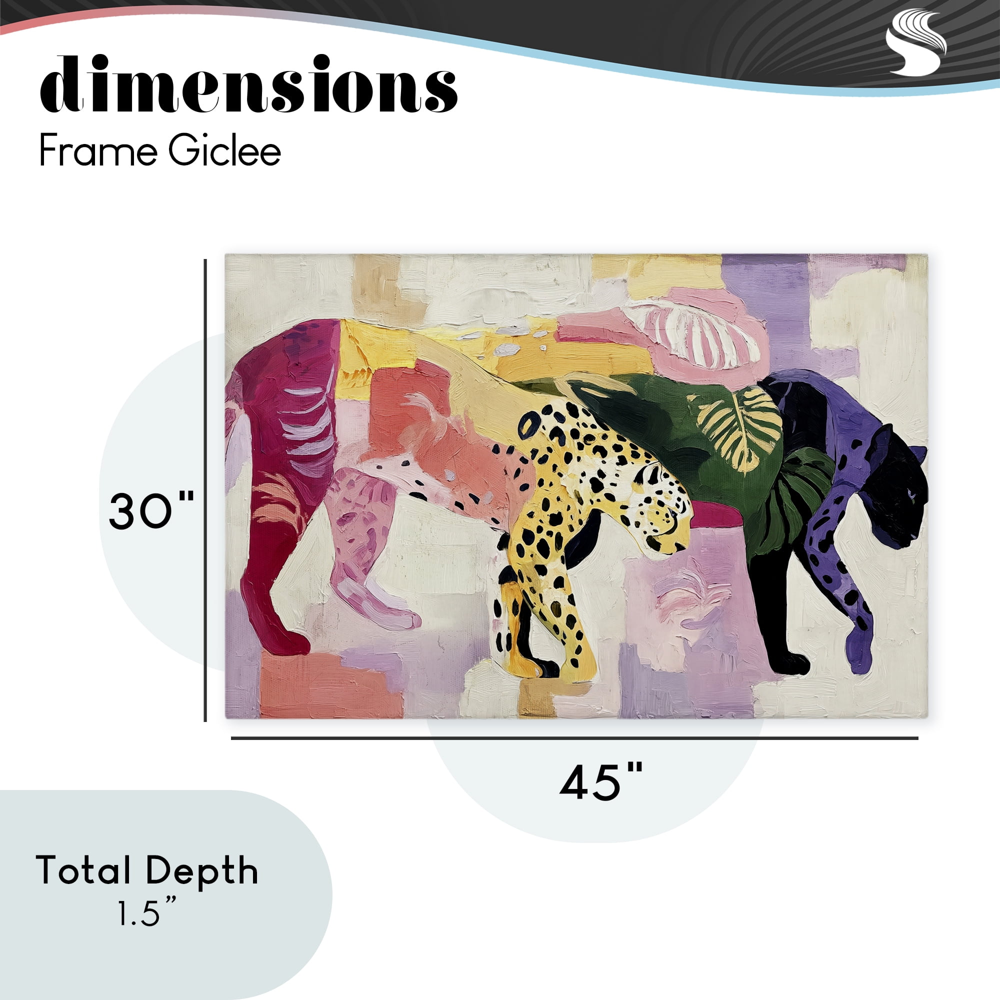 Candy Cats Tropical Wildlife Canvas Wall Art, design by Annabelle Hall
