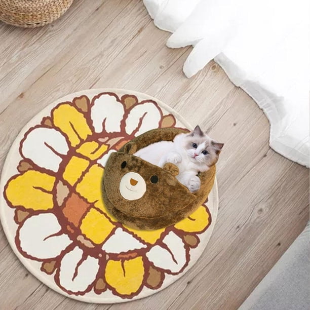 Cama para Cueva semicerrada Dormir cálido Lavable Mejorado Dormir cojín de abrazos de madriguera Casa para Perros - Oso color Colco Nido de gatos