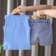 thumbnail image 3 of Mercatoo Boy 4 Month Clothes 𝐍ewborn Boys Summer Sleeveless Dinosaur Print Tops Stripe Shorts 2PCS Clothes Set Baby Boy Stuff, 3 of 9