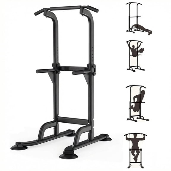 Shininglove Free-standing Pull up Bar Machine Multi-function Power Tower Dip Station Workout Station 330 lbs