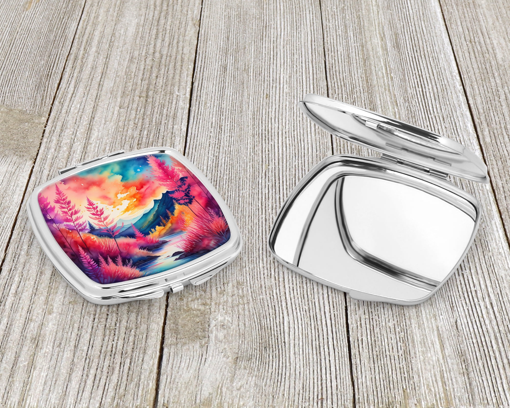 Colorful Astilbe Compact Mirror 2.75 in x 3 in