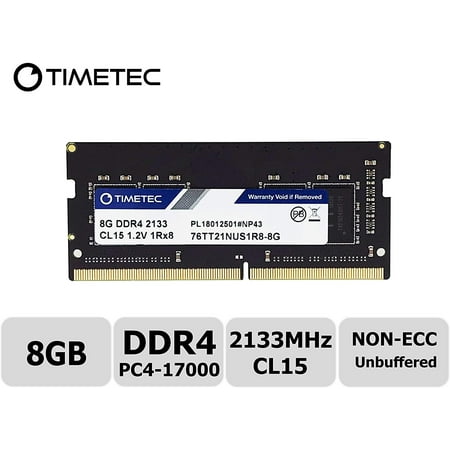 Timetec Hynix IC 8GB DDR4 2133MHz PC4-17000 Unbuffered Non-ECC 1.2V CL15 1Rx8 Single Rank 260 Pin SODIMM Laptop Notebook Computer Memory RAM Module Upgrade (8GB)