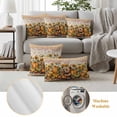 thumbnail image 6 of Orange Yellow Pumpkin Fall Outdoor Waterproof Pillow Covers, Thanksgiving Botanical Plaid Rustic Decorative Square Throw Pillowcase Sofa Cushion Sham for Patio/Couch/Chair, 16"x16" 2 Pack, 6 of 8