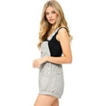 thumbnail image 2 of Revolt Women's Juniors Vintage Twill/Denim Short Overalls (S, Light Gray), 2 of 3