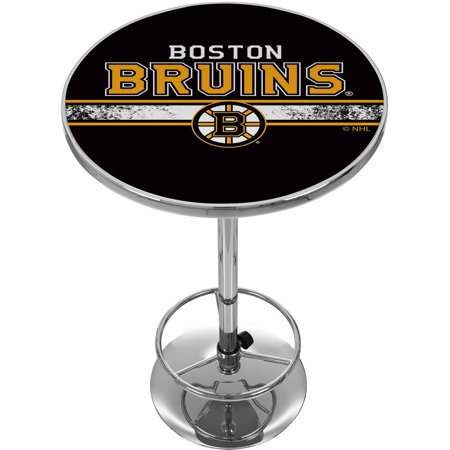 NHL Chrome Pub Table, Boston Bruins NHL Chrome Pub Table, Boston Bruins