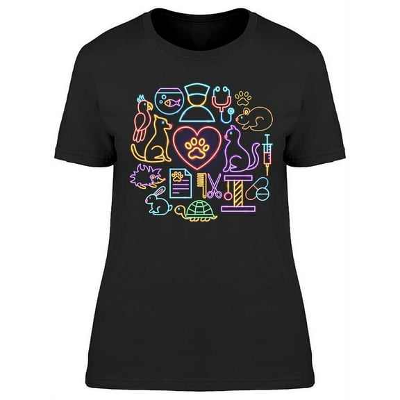 Pet Vet Neon Design T-Shirt Women -Image by Shutterstock, Female 3X-Large