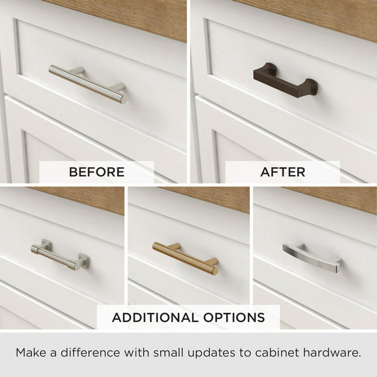 Liberty 4-1/4 Horizontal Bail and Backplate Drawer Pull, Mixed Finishes