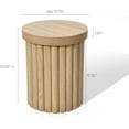 thumbnail image 2 of Queip Extra Small Accent Table, Fluted Fir and MDF Wood Round Side Tables, Mid Century Modern Short End Table for Living Room Couch, Bedroom, Nightstand End Tables for Small Space-Brown, 2 of 11