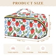 thumbnail image 4 of FORMRS Makeup Bag Travel Cosmetic Organizer for Women Fold Flat Zipper Pouch with Handle, Vibrant Strawberries, 4 of 8