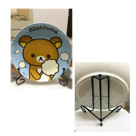 Display stand,1 Pcs 4-12  Iron Easel Classic Display Stand Bowl Plate Photo Frame Book Artwor Black