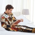 thumbnail image 6 of Lsque Rose Floral Skull Pattern Long Sleeve Pajama Set for Men - Soft 2-Piece Sleepwear and Loungewear Set with Pockets, Comfy Nightwear-X-Large, 6 of 7