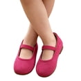 thumbnail image 2 of Girls Faux Suede Mary Jane Flats, Soft Non Slip Princess Shoes Fashion Casual Shoes for Kids Hot Pink 22, 2 of 8