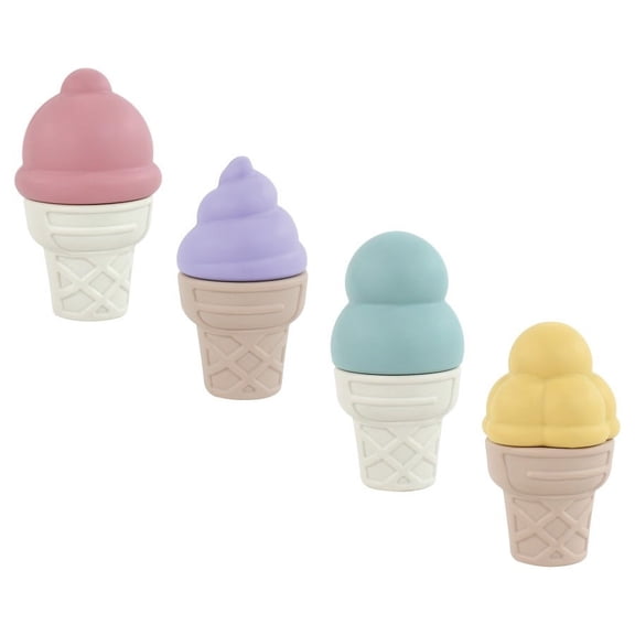 Hudson Baby 4pc Silicone Ice Cream Toy Set, Multicolor, One Size