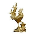 thumbnail image 1 of Figura de gallo, estatua de gallo, artesanía coleccionable, adorno, regalo de cumpleaños, pollo Dorado, 1 of 9