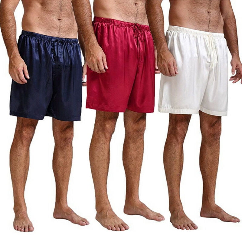 Men/'s Sleepwear Sleep Shorts Short Pants Satin Silk Pyjamas Casual Underwear Gym