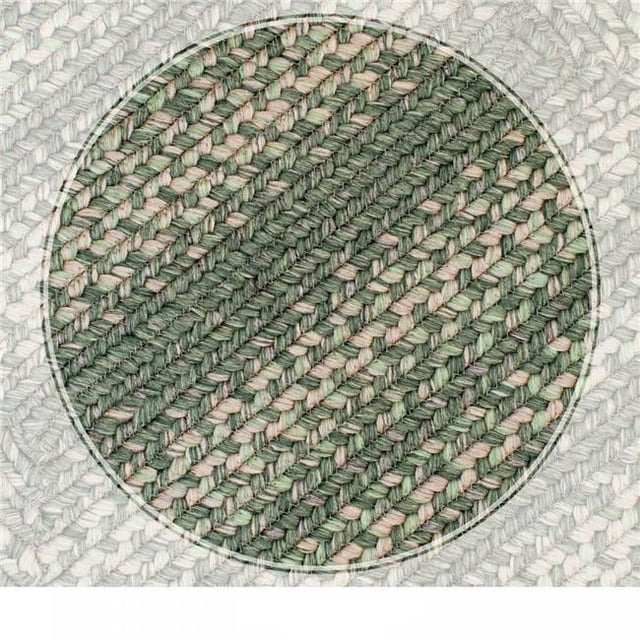 Homespice 321992 20 x 30 in. Oval Hillside Green Ultra Durable Braided Rugs