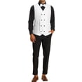 thumbnail image 2 of INSPIRE CHIC Men's Suit Vest Double Breasted Slim Fit Formal Wedding Dress Waistcoat White L, 2 of 5