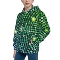 thumbnail image 2 of KLL Unisex Kids Boys Girls Hooded Pocket Pullover Hoodies-Green Disco Lights, 2 of 5